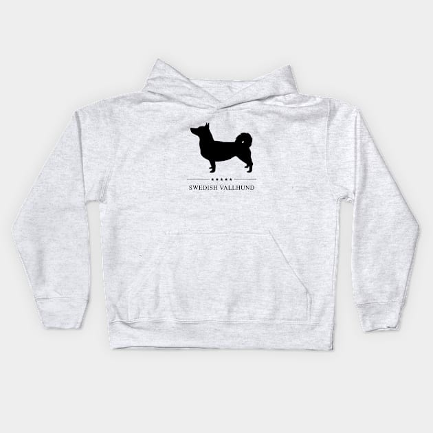 Swedish Vallhund Black Silhouette Kids Hoodie by millersye